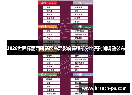 2026世界杯墨西哥赛区高温影响赛程部分比赛时间调整公布